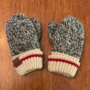 🫐3/$30 Roots Kids Mittens - Gray and Cream size 0-12m